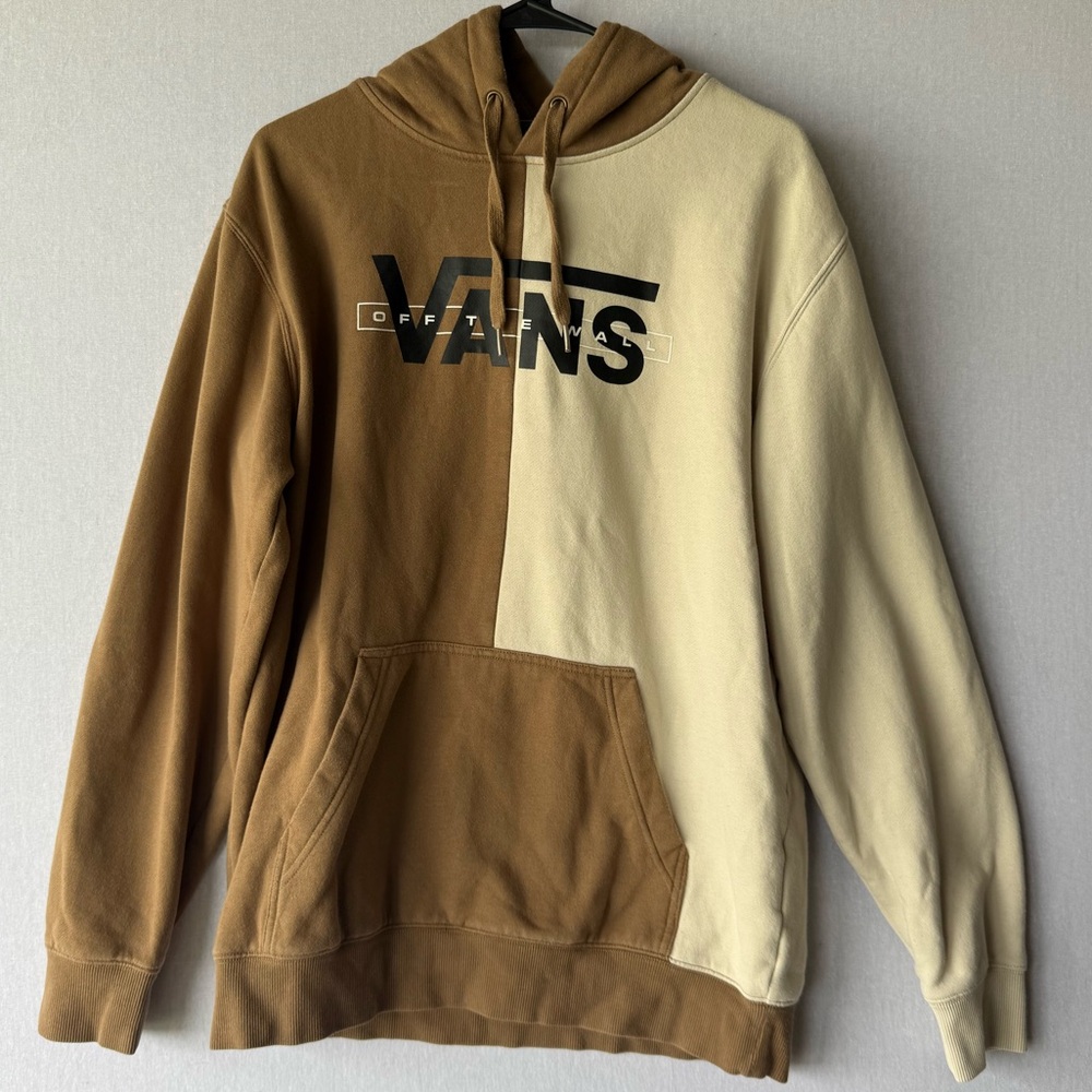 Vans Two-Tone Brown and Cream Pullover Hoodie